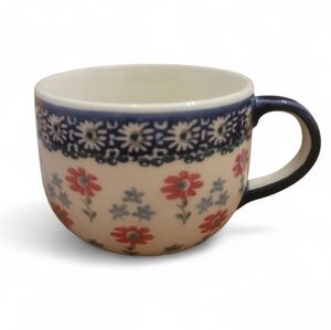 Handmade Polish Pottery Latte Mug Manufaktura Boleslawiec